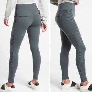 Athleta Delancey Moto Leggings Anthracite Grey Blue XS Travel Modern City Active